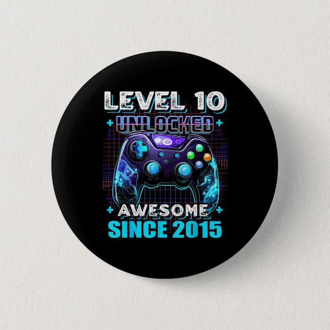 10:e födelsedagspojknivå 10-spelarvideo 10-års vid knapp (Framsida)