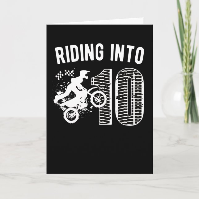 10:e födelsedagspresent Dirt Bike 10-årig pojke Kort (Framsida)