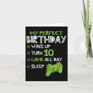 10:e födelsedagsspel 10 års Gi-spel för Perfekter Kort