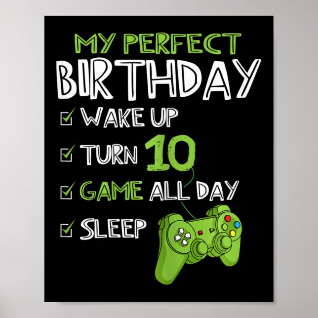 10:e födelsedagsspel 10 års Gi-spel för Perfekter Poster (Framsidan)