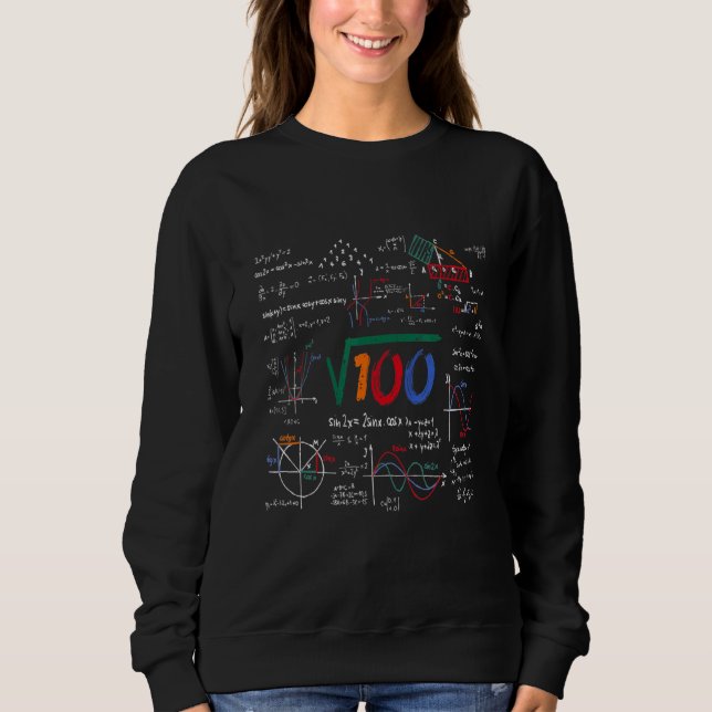 10:e födelsedagstorgen, roten 100 matematik, 10 år t shirt (Framsida)