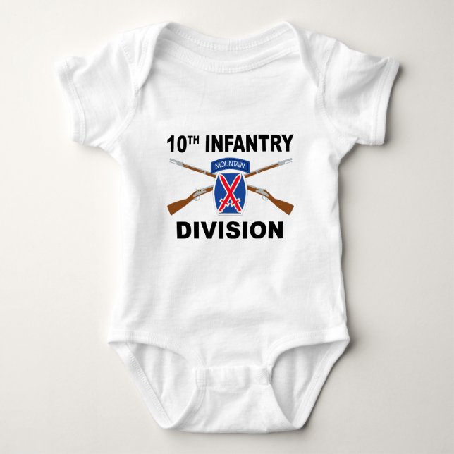 10:e infanteridivisionen - berget - korsade gevär t-shirt (Framsida)