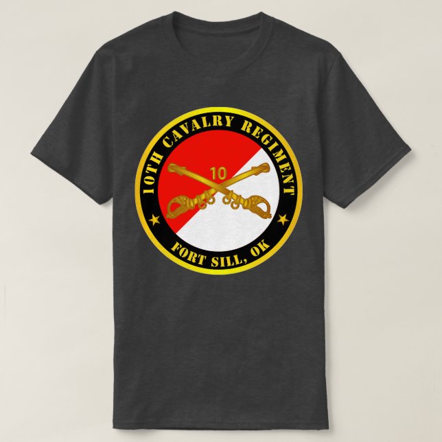 10:e kavalleriregementet Fort Sill OK w Cav Gren T Shirt (Design framsida)