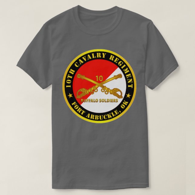 10:e kavalleriregimen Fort Arbuckle OK Buffalo Sol T Shirt (Design framsida)
