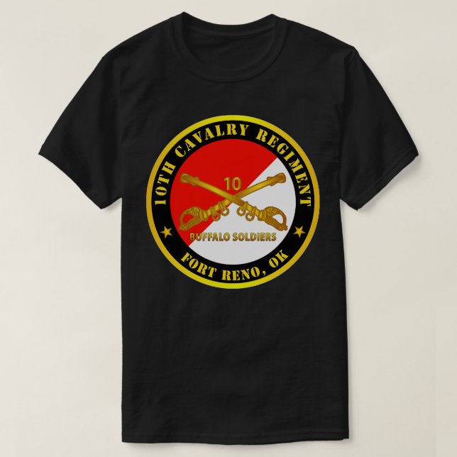 10:e kavalleriregimen Fort Reno OK Buffalo Soldier T Shirt (Design framsida)
