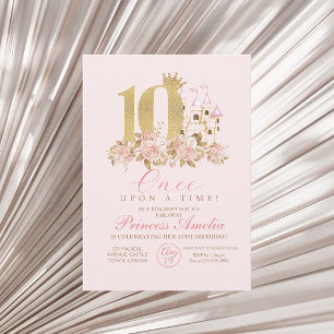 10:e lilla prinsessan Birthday Inbjudningar