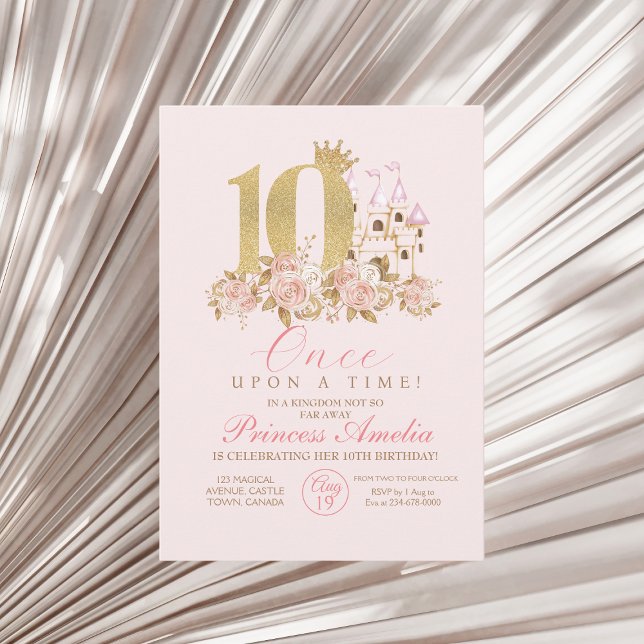 10:e lilla prinsessan Birthday Inbjudningar (Skapare uppladdad)