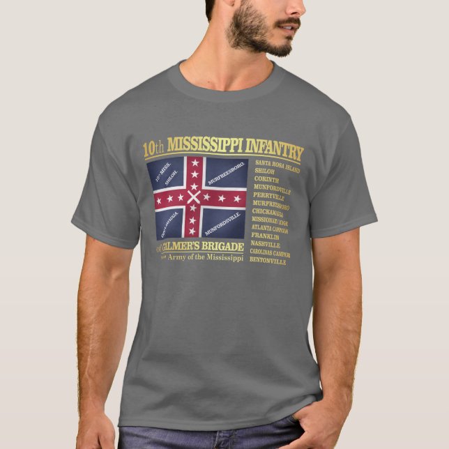 10:e Mississippi Infantry (BA2) Tee Shirt (Framsida)