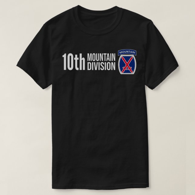 10:E MOUNTAIN DIVISION ARMY INFANTRY US VETERA T SHIRT (Design framsida)