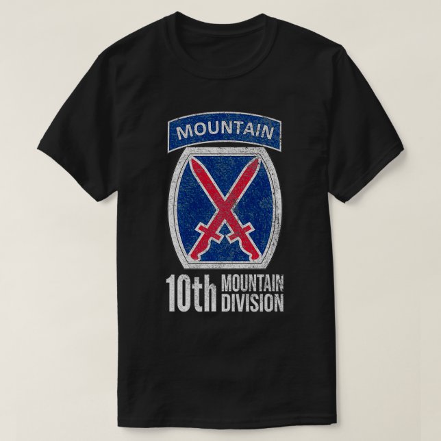 10:E MOUNTAIN DIVISION ARMY INFANTRY US VETERA T SHIRT (Design framsida)