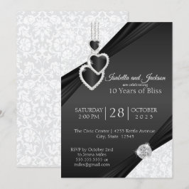 10:e Onyx årsjubileumsdesign Inbjudningar