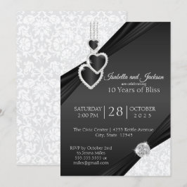 10:e Onyx-jubileumsdesign Inbjudningar