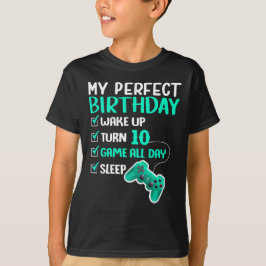 10:e Perfekten Spelande på födelsedagen 10 år gamm T Shirt
