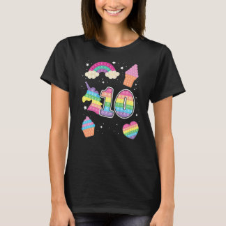10:e poppin Birthday Unicorn Popits 10 Pop T Shirt