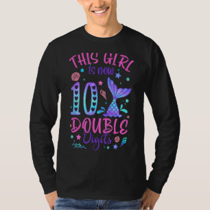 10:e Sjöjungfruns Dubbla Siffror 10 år gammal T Shirt