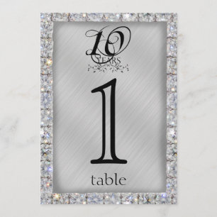 10:e Tenn- och Diamantjubileums Bordnummer Inbjudningar
