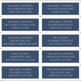 10 enskilda gäster Namn Adress Mystical Blue Klistermärken