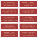 10 enskilda gäster Namn Adress Mystical Red Klistermärken<br><div class="desc">10 enskilda Guest Mystical Mörk Red Guld Wedding Stickers har 10 klistermärken med din gäst namn och adress på varje klistermärke i guld-skript på mörkens röda bakgrund. Även perfekt för jul och Helgdagskort, partiinbjudningar, tack för kort och kontorsutskick. Redigera bara texten i textrutorna. OBS! KONTROLLERA ATT KLICKA LAKAN STORLEKT FÖR...</div>