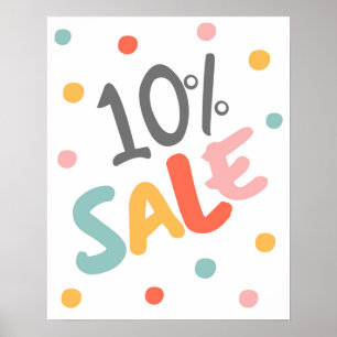 10 % försäljningsskylt, 10 % rabatt-skylt, 10 % sä poster
