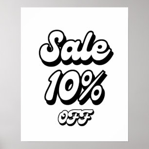 10 % försäljningsskylt, 10 % rabatt-skylt, stor fö poster