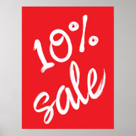 10 % försäljningsskylt, 18 x 24 Red Sale Poster