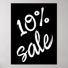 10 % försäljningsskylt, 18 x 24 svartvitt poster