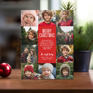10 Foto Collage Ram - God Jul Hälsning Helg Vykort