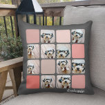 10 Fotokollage - färgrutnät med skript namn Kudde<br><div class="desc">Skörd dina foton till fyrkanter innan de laddas upp. Använda dina fyrkantiga Instagram-foton för bästa resultat! OM DU VILL ÄNDRA BAKGRUND - klicka på det anpassade eller avancerade designområdet och välj ett färg i färg-väljaren. Lägg till bilder och bilder som är favoritbilder i den här filmremsa om du vill ha...</div>