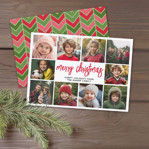 10 Fotokollage - God jul Red Grönt Julkort
