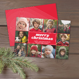 10 Fotokollage - God jul Red Line Art Julkort