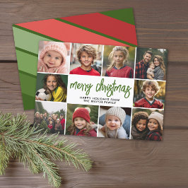 10 Fotokollage - God jul Retro Rand Julkort