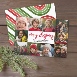 10 Fotokollage - God jul Retro Rand Julkort