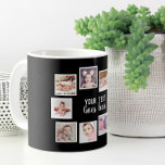 10 Fotokollage med svart Personlig Kaffemugg<br><div class="desc">10 Fotokollage med Personlig Text mugg - svart och vitt (tillgängligt i annat färg) från Ricaso</div>