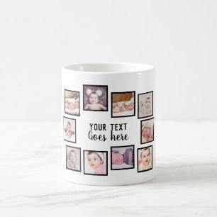 10 Fotokollage med vit Personlig Kaffemugg
