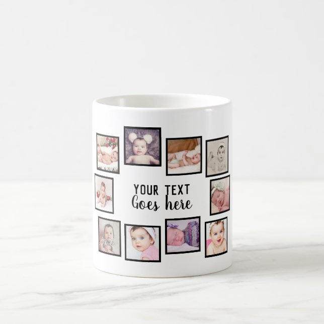 10 Fotokollage med vit Personlig Kaffemugg (Center)