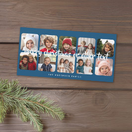 10 Fotokollage Minimal God jul blå Julkort
