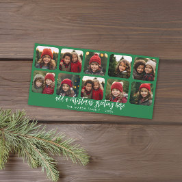 10 Fotokollage - Minimalt God jul - grönt Julkort