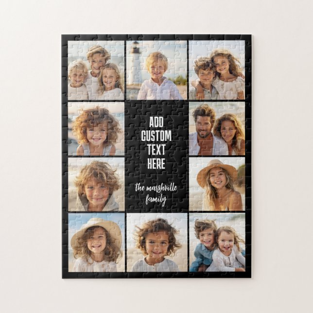 10 Fotokollage Ram - Centrerade Textblock Pussel (Vertikal)