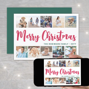 10 Fotokollage Script God jul Modern Julkort