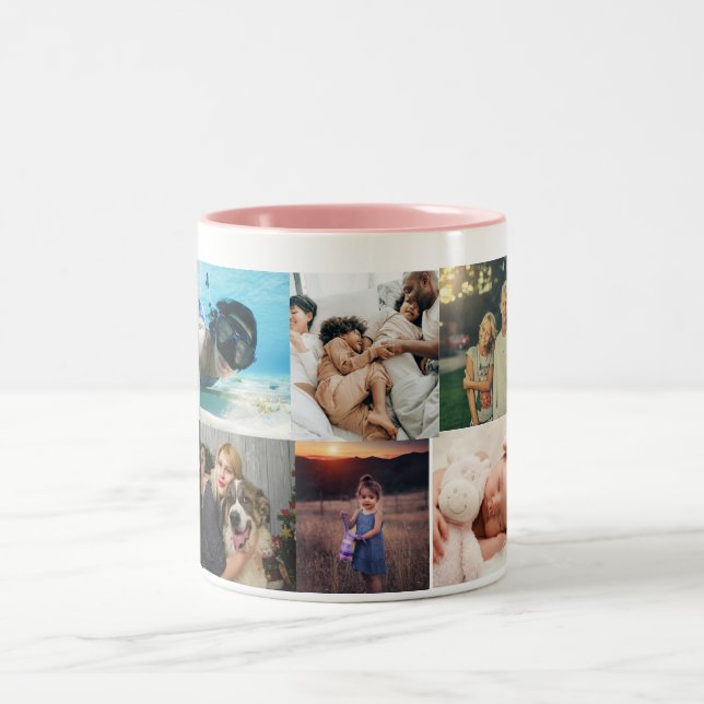 10 Fotokollage Två-Tonad Mugg (Center)