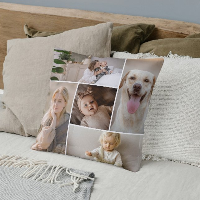 10 Fotokollasjablong personlig Kudde (10 Photo collage template personalized Throw Pillow by Ricaso. make your own, upload photographs
)