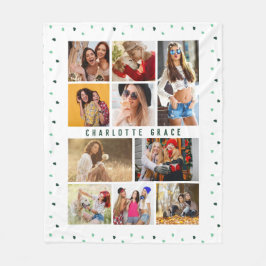 10 Fotomodern Grönt Romantic Kärlek Heats Namn Fleecefilt