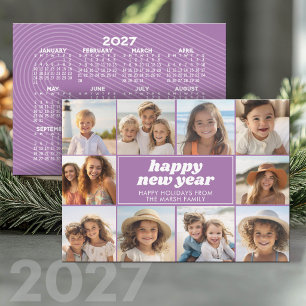 10 Fotoskollage - Glad nyår 2027 Kalender Julkort