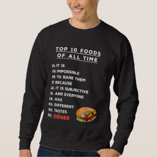 10 främsta livsmedelsrankningen Döner Kebab Lång Ärmad Tröja