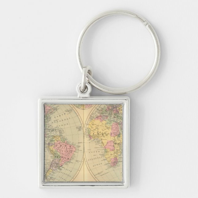 10 FYRKANTIG SILVERFÄRGAD NYCKELRING (Framsidan)