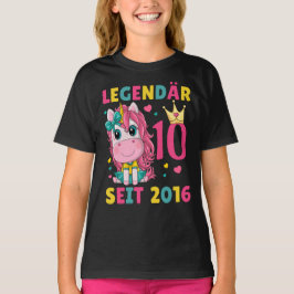 10. Geburtstag Mädchen Einhorn Legendär Seit 2016 T Shirt