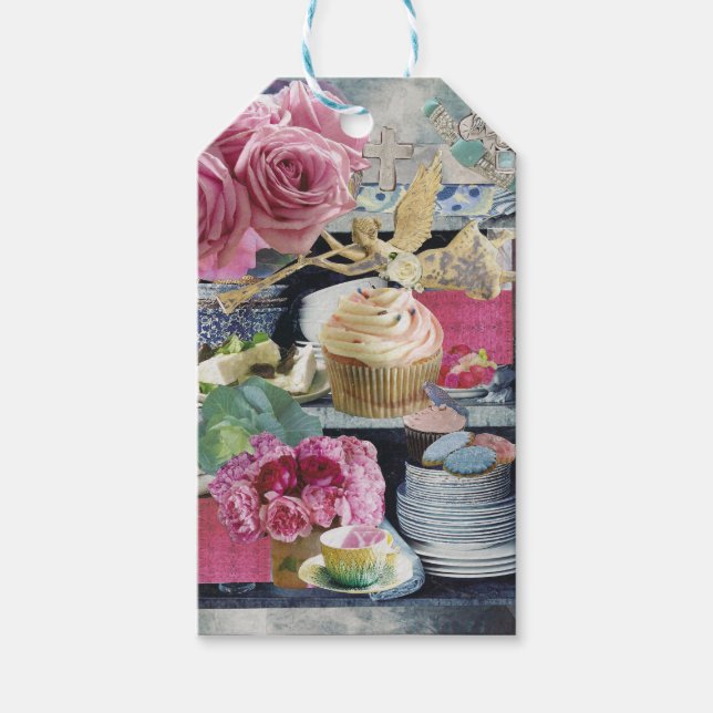 10 Gift-Märkre med gel på Blue Presentetikett (Framsidan)