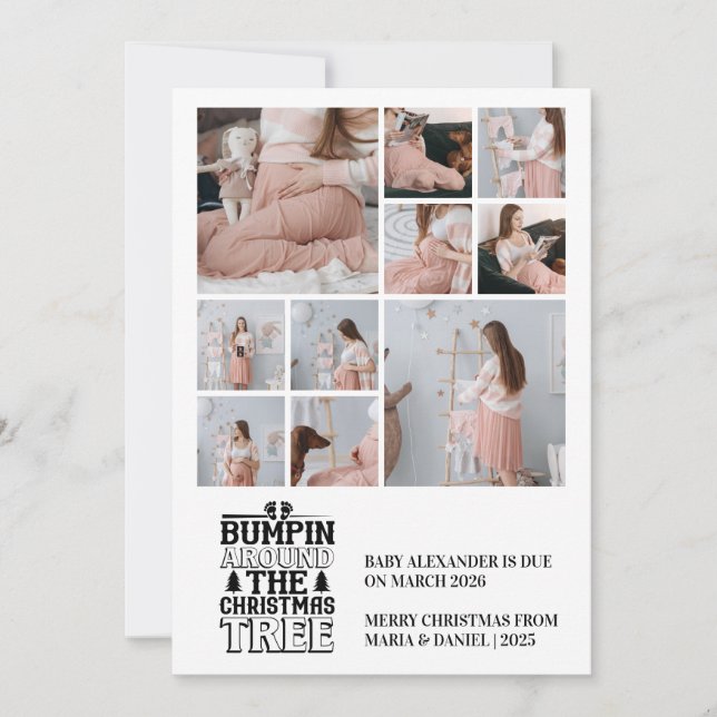 10 Gravid-meddelande för foto-Julgran Julkort (Framsida)