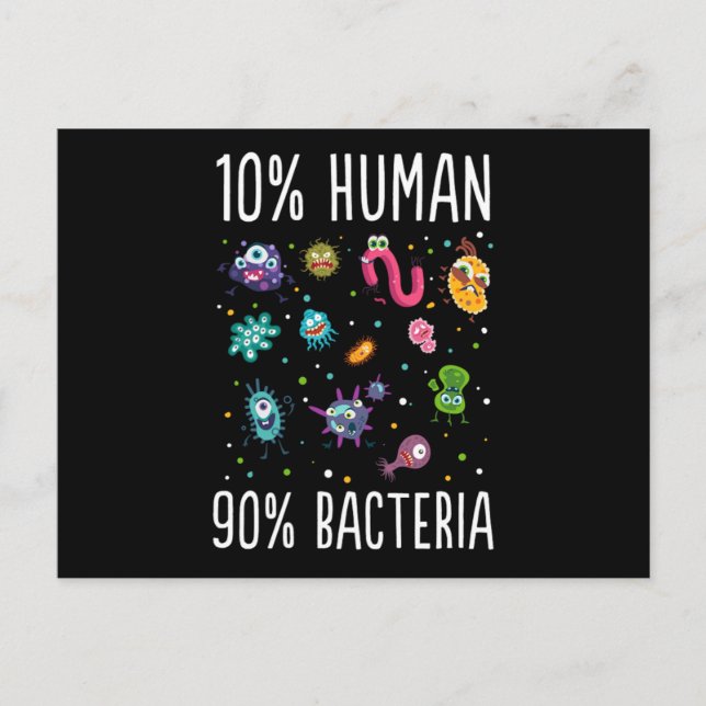 10 Human 90 Bacteria Microbiology Print Gift Tee Vykort (Framsida)