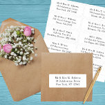 10 Individuell gäst Namn Adress Party Bröllop Klistermärken<br><div class="desc">10 Svart skript-stämplar för Guest Namn Adress med Bröllop har 10 klistermärken med din individuella gäst namn och adress på varje dekal i svart på en tydlig bakgrund. Även perfekt för jul och Helgdagskort, partiinbjudningar, tack för kort och kontorsutskick. Redigera bara texten i textrutorna. Visa Evco Studio för andra färger...</div>
